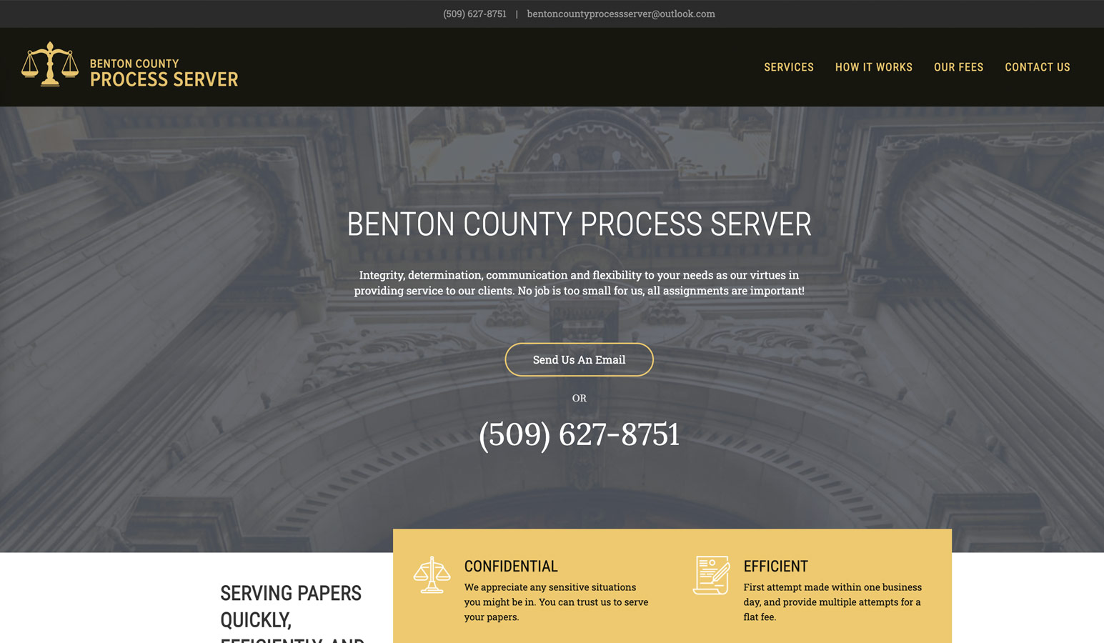 Benton County Process Server Landing Page